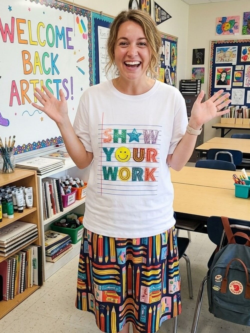 Judith March "Show Your Work" Sequin Patch Tee - Size M